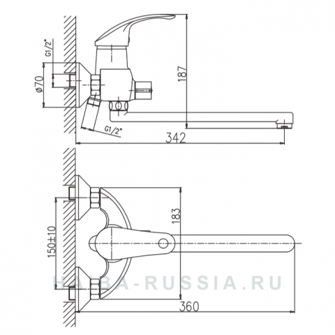 Смеситель для ванны хром HAIBA HB 2221