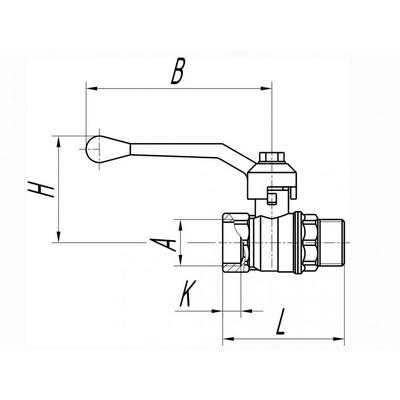 Кран шаровый воды DN-25 ручка В*Н (Галопп)