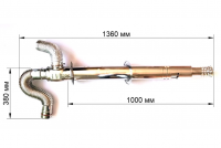 Дымоход коаксиальный 1000L (D75/100) STRIGHT CMF S-type - BR-C ( для конденсац.котла)
